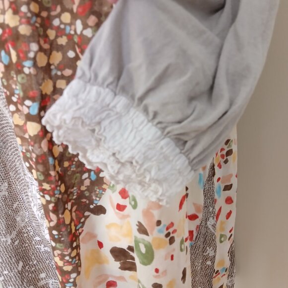 Super Hakka Feuille Japanese Brand Patchwork Dress Size 12 - Picture 7 of 8